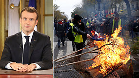 „Geltonosioms liemenėms“ bandęs įtikti E.Macronas nieko nelaimėjo – protestai gali tęstis