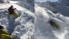 Slidininkas nufilmavo šoką sukėlusią sniego laviną – nustebo ir į vietą atvykę gelbėtojai