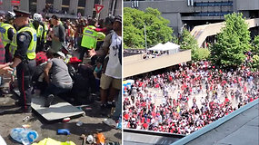 „Raptors“ pergalės parade kilo panika – Toronte aidėjo šūviai, yra sužeistų