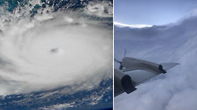 Įskrido į katastrofišku vadinamo uragano Dorian akį – sustiprėjusi gamtos stichija smogė Bahamų saloms