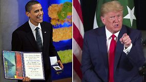 D.Trumpas pasiskundė, kad vis dar negavo Nobelio premijos – dėl vieno dalyko sutiko net su B.Obama