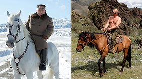 Kim Jong Uno fotosesija prajuokino internautus: lygina su V.Putinu