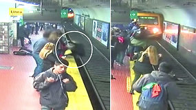 Praradęs sąmonę vyras krisdamas nustūmė moterį ant metro bėgių – greita mašinisto reakcija apsaugojo nuo tragedijos