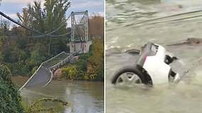 Prancūzijoje sugriuvus tiltui, į vandenį nukrito automobiliai: žuvo paauglė, dar kelių žmonių ieškoma