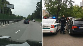 Neblaivų vairuotoją pamatęs Benediktas Vanagas neliko abejingas: vijosi jį 15 km ir padėjo policijai