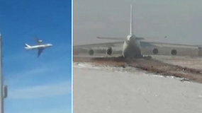 Pamatykite: Sibire vos atsiplėšęs nuo žemės ėmė byrėti didžiulis krovininis lėktuvas „Antonov An-124“