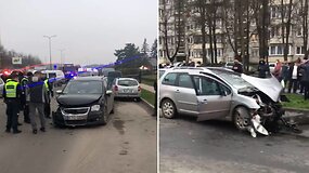 Per avariją Kaune ketvirtadienį nukentėjo su vaiku keliavusi moteris