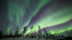 Įspūdinga šiaurės pašvaistė nušvietė Suomijos dangų