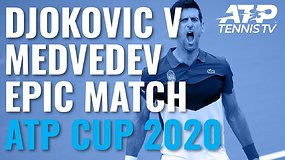 ATP taurė: įspūdingi taškai dvikovoje tarp N.Džokovičiaus ir D.Medvedevo