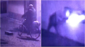 Lenkijos policija dalijasi vaizdais, kaip vyras padegė vakcinacijos punktą