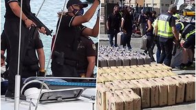 Prabangiomis jachtomis į Ispaniją plaukė hašišas – policija konfiskavo 35t narkotikų