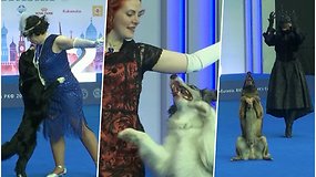 Šokių partnerius puikiai atstojo augintiniai – Rusijoje vyko šokių su šunimis čempionatas