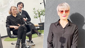 Stilistė Jurgita Malakauskaitė pakeitė Vilmos šukuoseną: „Išlaikėme žilumą kaip vizitinę kortelę“