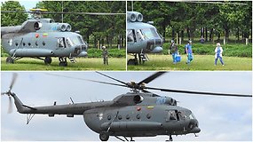 Lietuvos karinių oro pajėgų sraigtasparnis Mil Mi-8T atgabeno donoro širdį