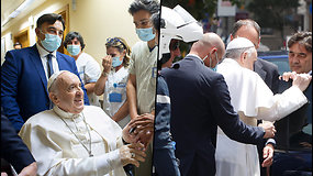 Operuotas popiežius Pranciškus pasveiko – 84 metų pontifikas išvyko iš ligoninės