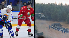 A.Lukašenka buvo užfiksuotas žaidžiantis ledo ritulį, kol Lenkijos ir Baltarusijos pasienyje tvyrojo įtampa