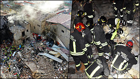 Italijoje įvyko sprogimas – iš namo liko nuolaužų ir medinių sijų krūva