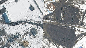 Palydoviniai vaizdai – Rusijos kariai manevruoja prie Ukrainos sienų