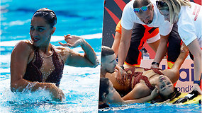 Per pasaulio čempionatą nualpusi JAV plaukikė nugrimzdo į dugną – gelbėti šoko trenerė