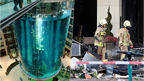 Berlyne sudužo didžiausias pasaulyje akvariumas –  viešbutis apsemtas, vanduo užliejo ir gatves