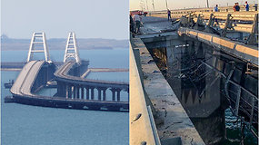 Ant rusų pastatyto Krymo tilto įvyko sprogimai – incidentą pavadino teroro aktu