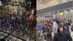Rusijos oro uoste kilo chaosas, įsiveržė minios žmonių ieškodami izraeliečių