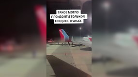 Rusijos oro uoste pikta minia bandė laužtis į izraeliečių lėktuvą