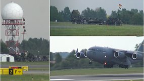 Pamatykite: Vilniaus oro uoste – JAV kariniai lėktuvai ir sraigtasparniai bei karinės technikos gausa