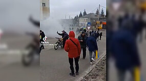 Protestas prie&scaron; Rusijos agresiją Ukrainos Podilsko mieste