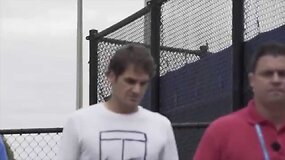 Rogerio Federerio paskutinė treniruotė prie&scaron; Brisbeno turnyro finalą