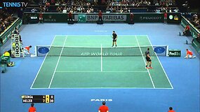 Jo-Wilfriedas Tsonga pelnė gražų ta&scaron;ką Paryžiuje
