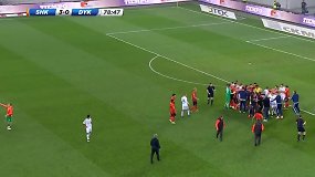 Donecko „Šachtar“ ir Kijevo „Dinamo“ rungtynės baigėsi masinėmis muštynėmis