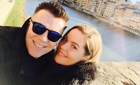 Aleksandras Brokas su mylimąja Grete Smičiūte Italijoje