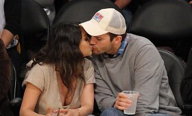 Mila Kunis ir Ashtonas Kutcheris krep&scaron;inio varžybose