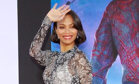 Zoe Saldana filmo &bdquo;Galaktikos sergėtojai&ldquo; premjeroje nebeslėpė nė&scaron;čiosios pilvuko