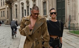 Indrė Burlinskaitė ir Liudas Vaisieta Milano mados savaitėje