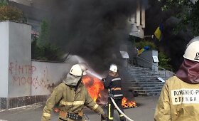 Gaisras Ukrainos televizijos &bdquo;Inter&ldquo; būstinėje
