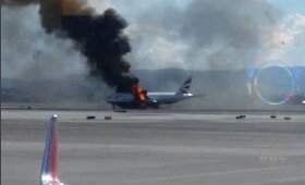 Las Vegase pakilimo metu užsidegė britų oro linijų &bdquo;Boeing&ldquo; lėktuvas