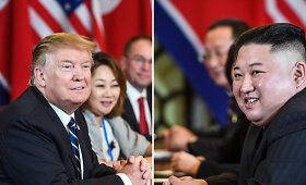 Kim Jong Unas ir Donaldas Trumpas susitiko antrai derybų dienai