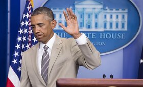 JAV prezidento Baracko Obamos spaudos konferencija Baltuosiuose rūmuose 