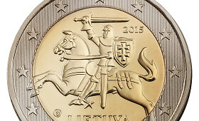 Nukaldinti lietuvi&scaron;kų 2015 metų eurų monetų etalonai