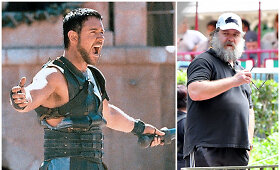 &bdquo;Gladiatorius&ldquo; Russellas Crowe nebeatpažįstamas &ndash; priaugo svorio ir užsiaugino barzdą