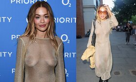 Rita Ora į &bdquo;Girls Aloud&ldquo; koncertą atvyko permatoma suknele ir be liemenėlės