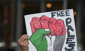 Niujorke protestas dėl Izraelio vykdomų oro atakų Gazos ruože