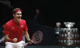 Rogerio Federerio ir Stanislaso Wawrinkos duetas i&scaron;vedė &Scaron;veicariją į priekį Daviso finale