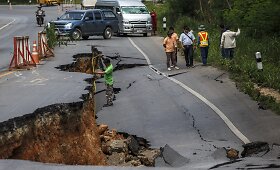 Tailando &scaron;iaurėje įvyko 6 balų stiprumo žemės drebėjimas