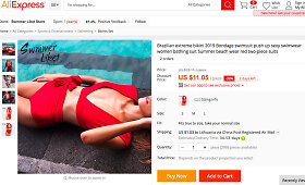 &bdquo;Aliexpress&ldquo; parduodami plagijuoti maudymosi kostiumėliai