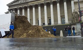 Prancūzijoje prie Nacionalinės Asamblėjos vartų i&scaron;verstas sunkvežimis mė&scaron;lo