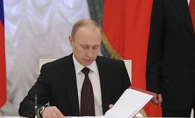 Rusijos prezidentas Vladimiras Putinas pasira&scaron;ė įstatymus dėl Krymo