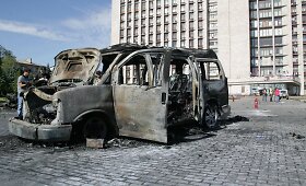 Donecke susprogdintas separatistų lyderio mikroautobusas